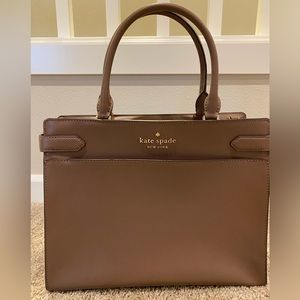 Kate Spade New York Staci Medium Satchel bag NWOT never used light brown purse